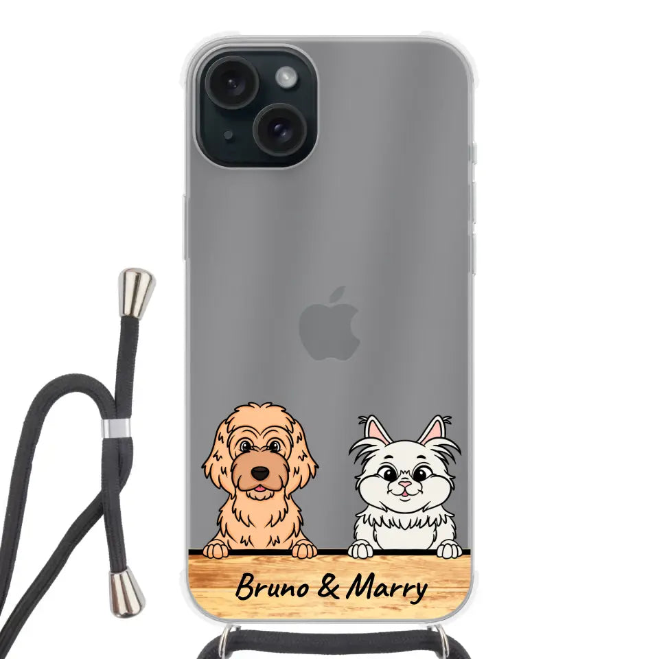 Personalisierte Handyhülle mit 1-6 Hunden/Katzen - Apple mit Band