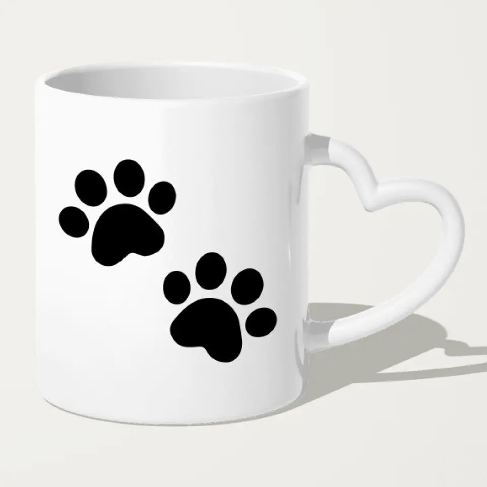 Personalisierte Tasse mit Hund/Katze/Frau (1 Hunde + 1 Katze + 1 Frau)