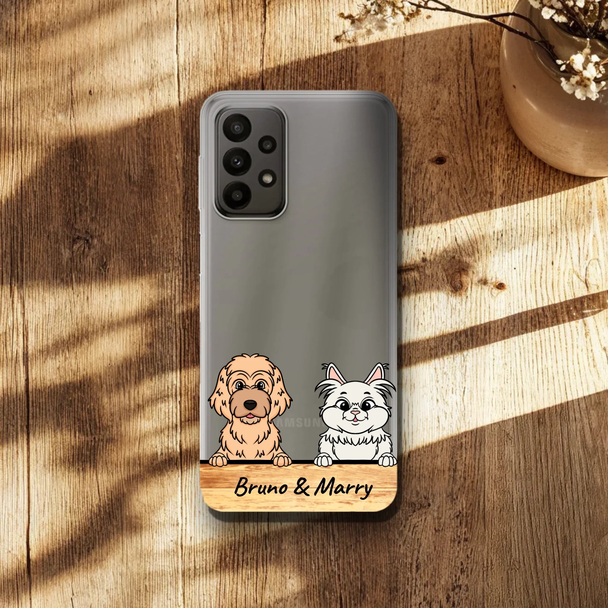 Personalisierte Handyhülle mit 1-6 Hunden/Katzen - Samsung