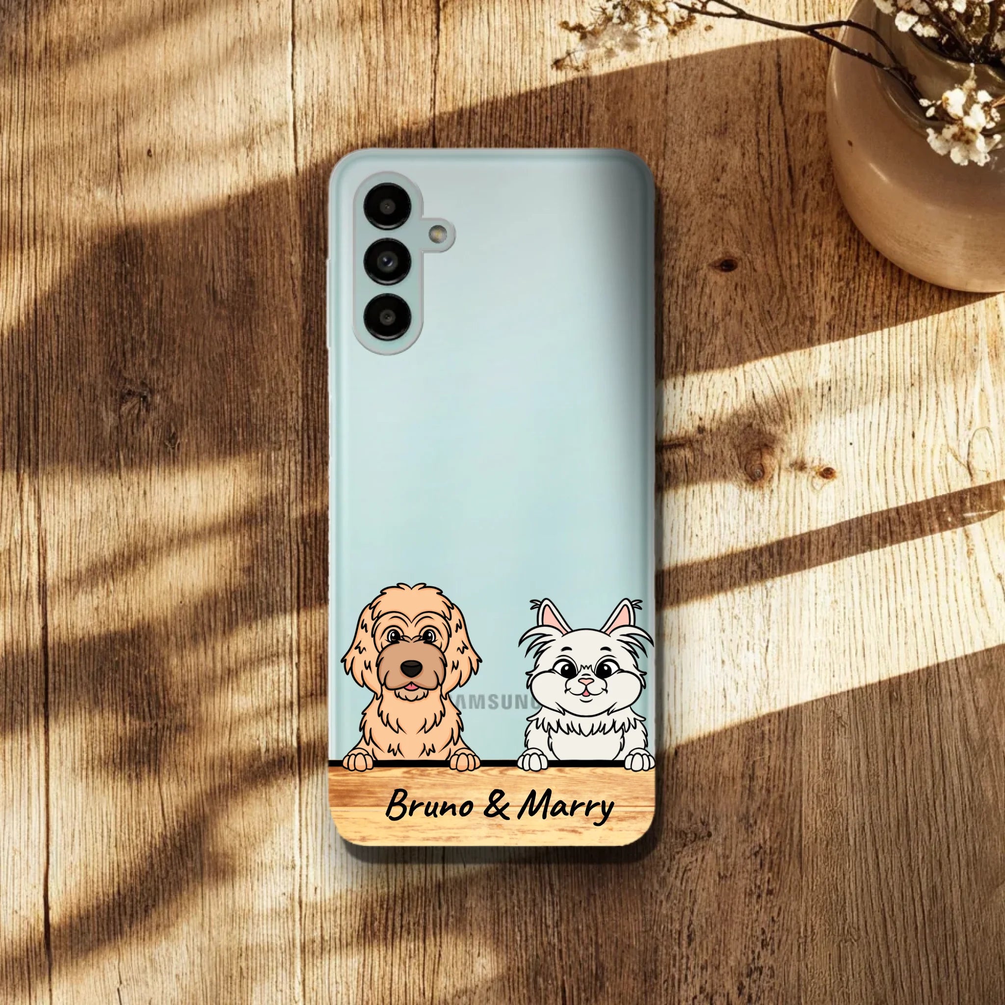 Personalisierte Handyhülle mit 1-6 Hunden/Katzen - Samsung