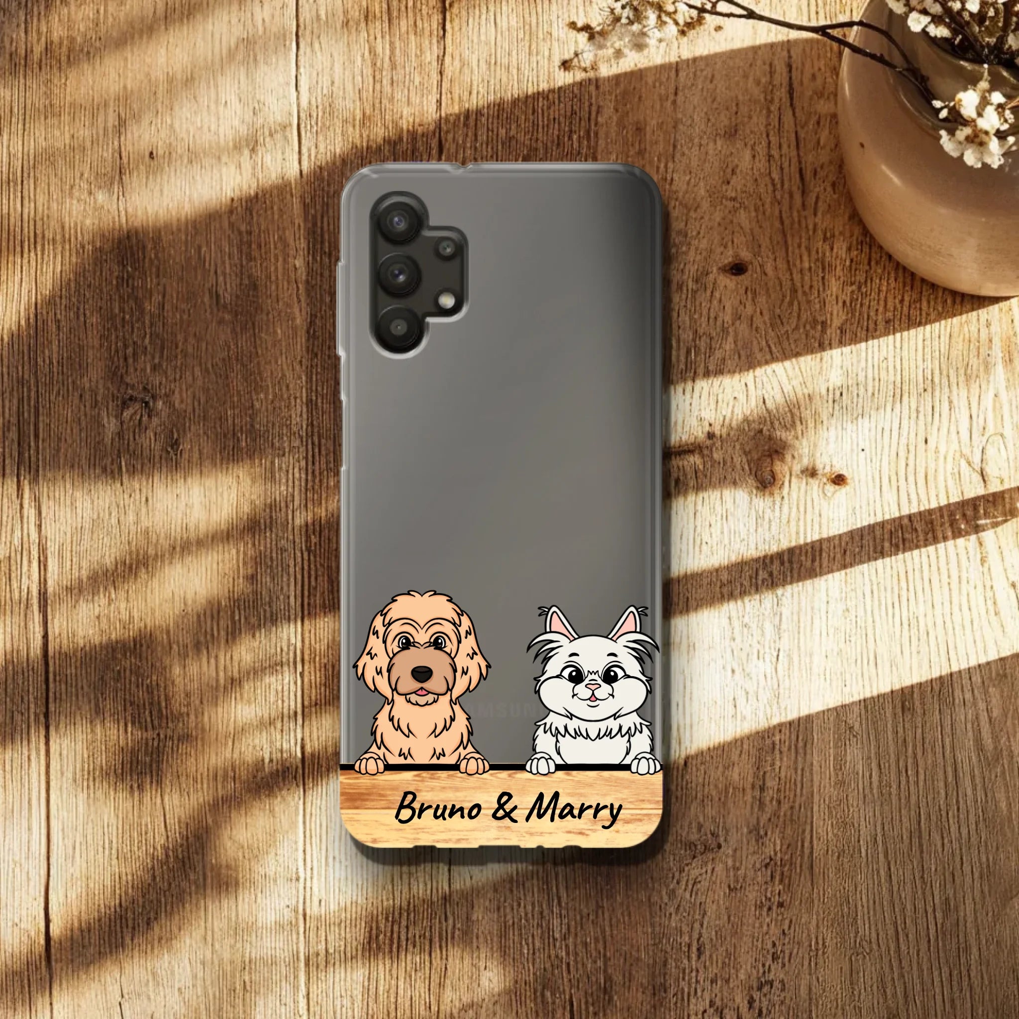 Personalisierte Handyhülle mit 1-6 Hunden/Katzen - Samsung