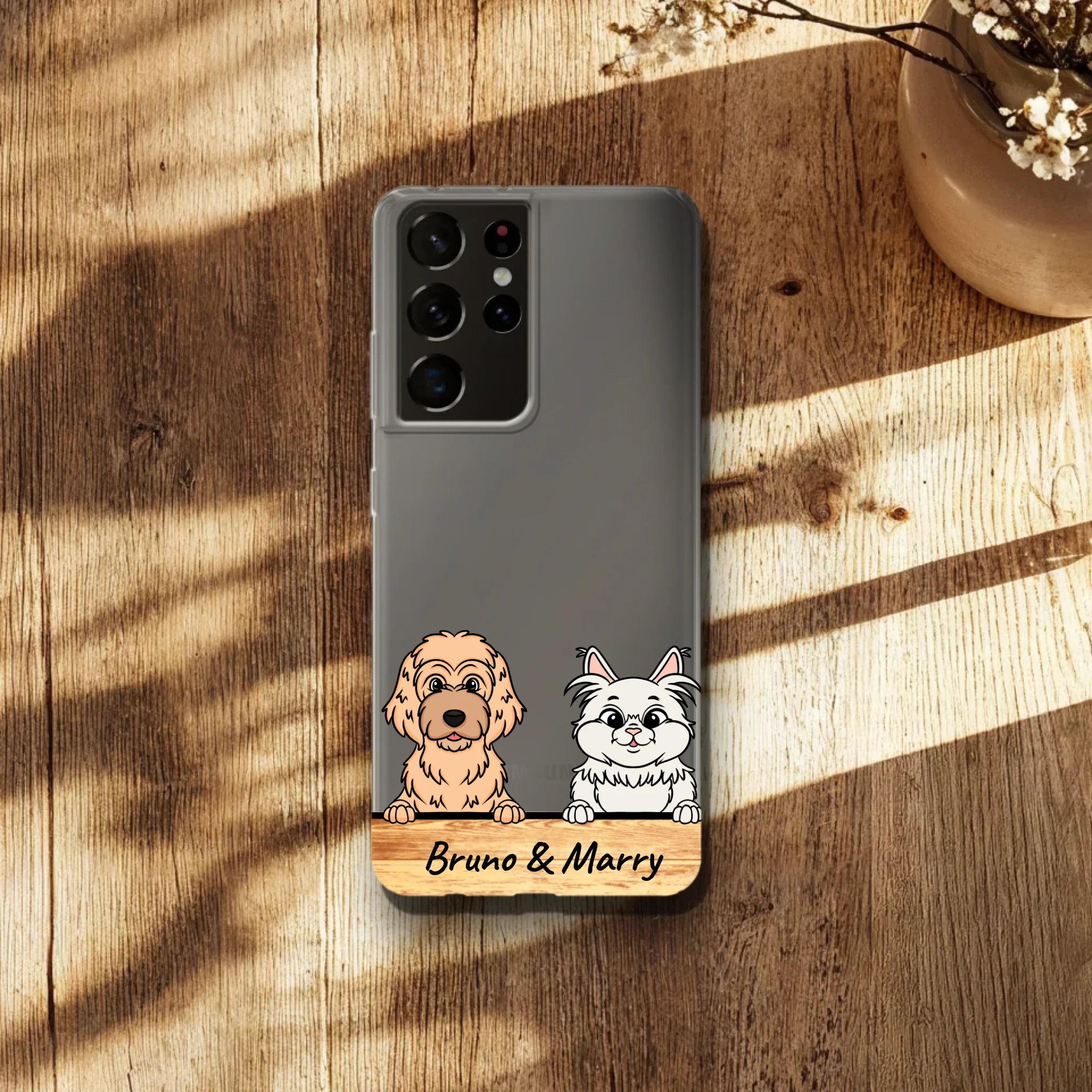 Personalisierte Handyhülle mit 1-6 Hunden/Katzen - Samsung