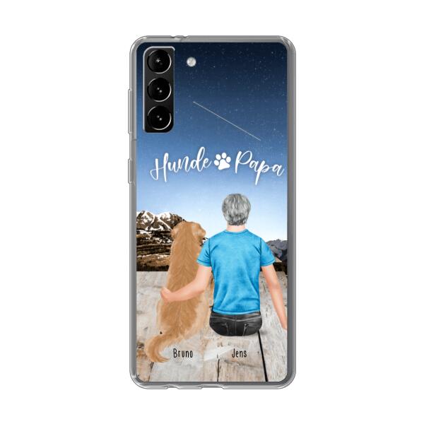 Personalisierte Handyhülle mit 1 Mann + 1 Hund/Katze - Samsung