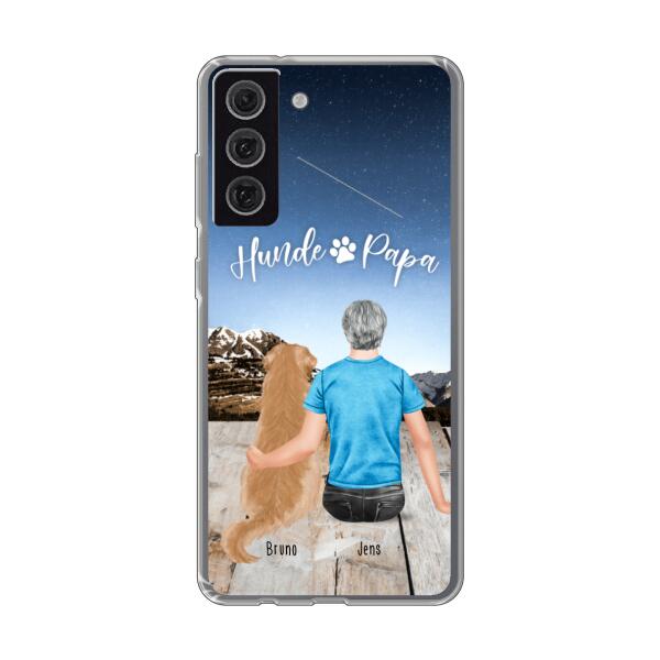 Personalisierte Handyhülle mit 1 Mann + 1 Hund/Katze - Samsung