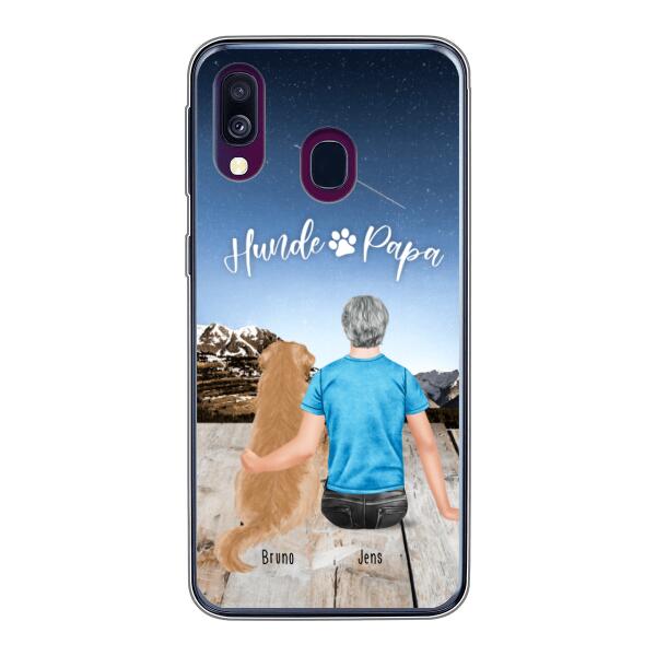 Personalisierte Handyhülle mit 1 Mann + 1 Hund/Katze - Samsung