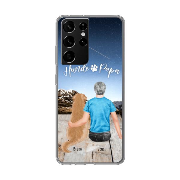 Personalisierte Handyhülle mit 1 Mann + 1 Hund/Katze - Samsung