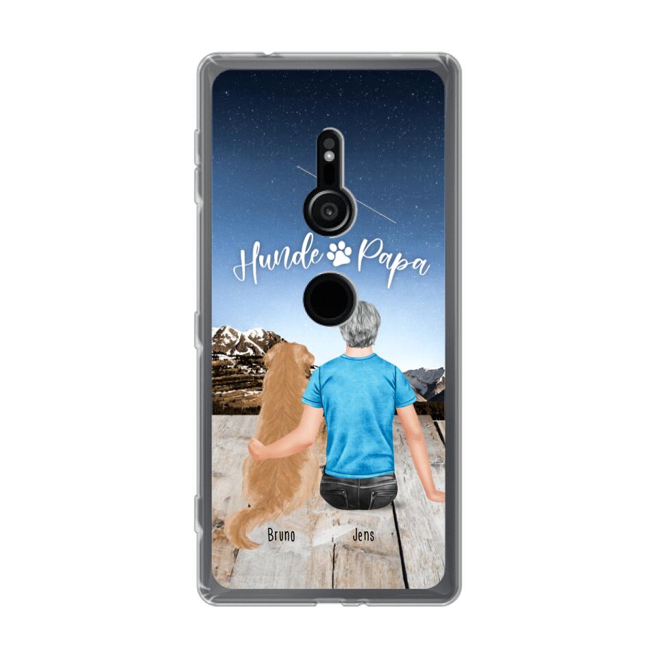 Personalisierte Handyhülle mit 1 Mann + 1 Hund/Katze - Sony