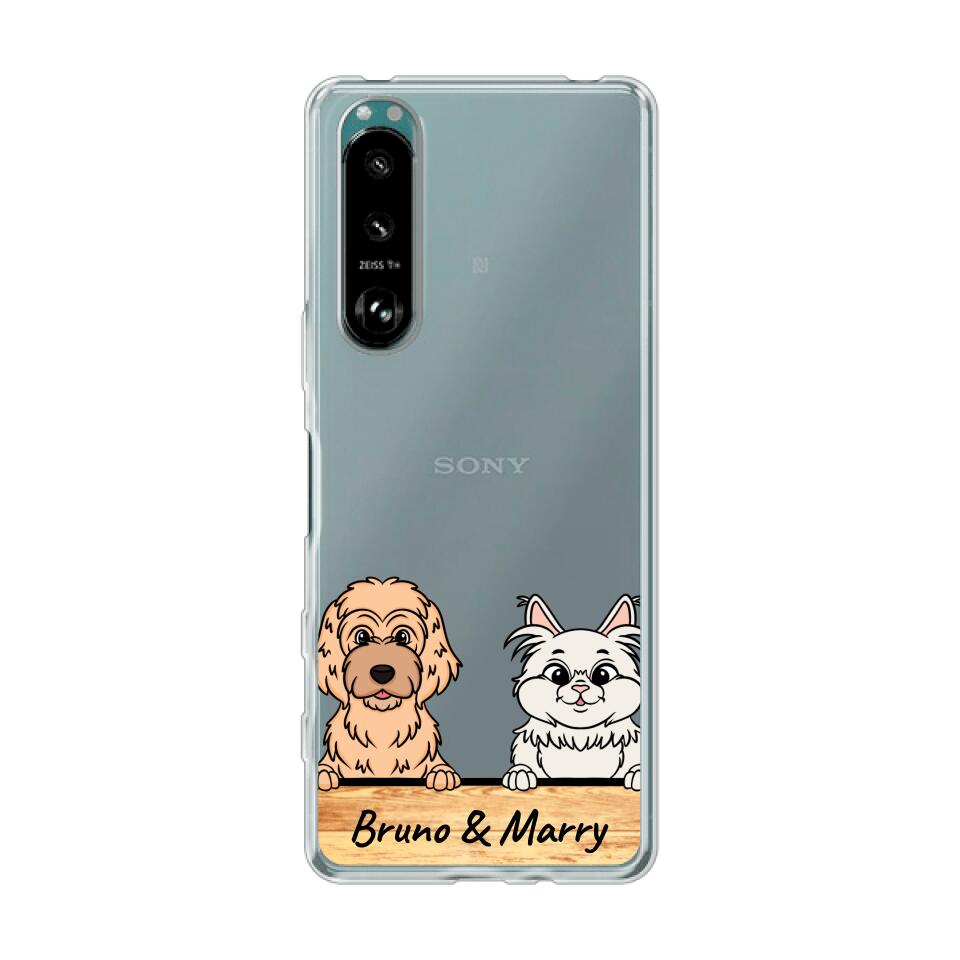 Personalisierte Handyhülle mit 1-6 Hunden/Katzen - Sony