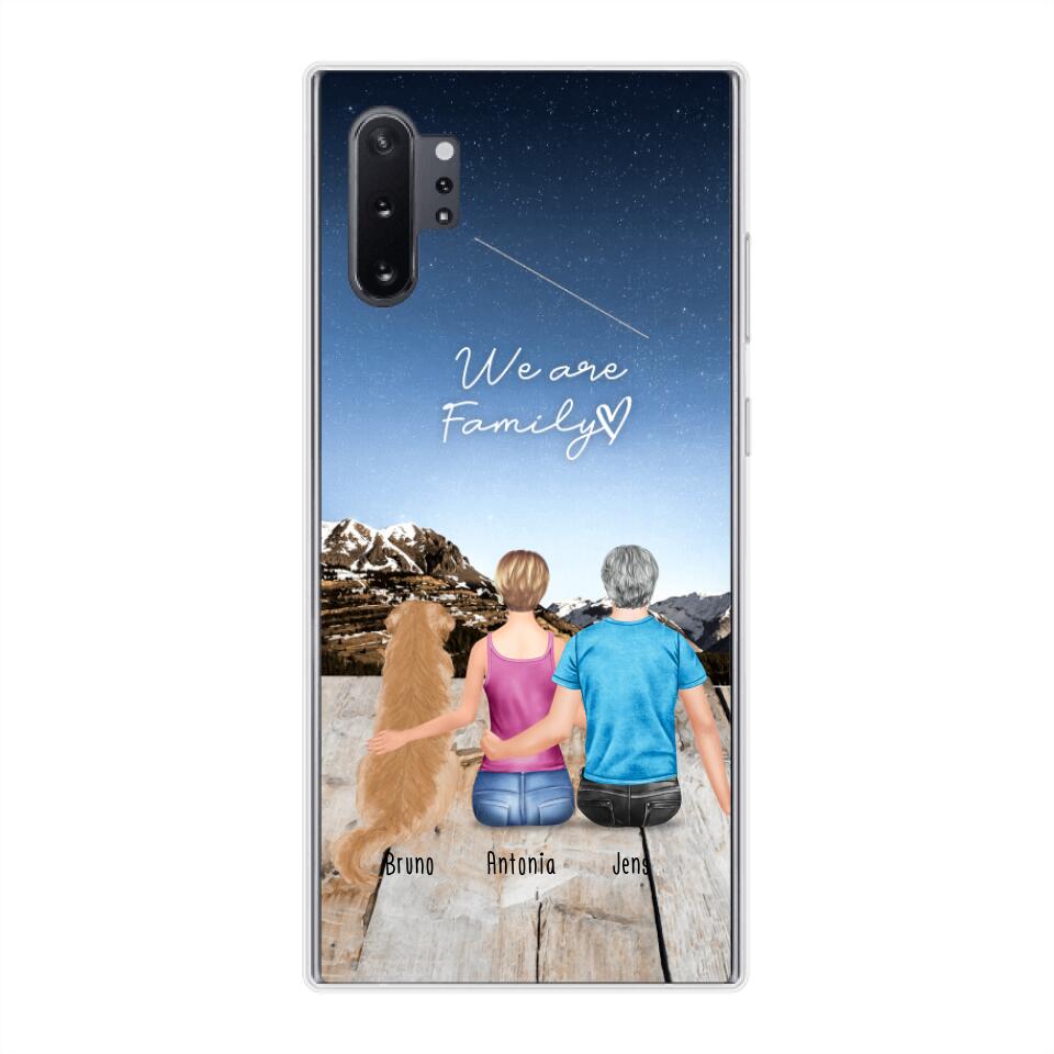Personalisierte Handyhülle mit 1 Frau + 1 Mann + 1 Hund/Katze - Samsung
